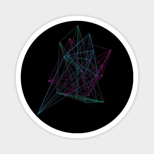 Futuristic Neon Node Network - Blockchain & Sci-Fi Inspired Design Magnet by JDWFoto